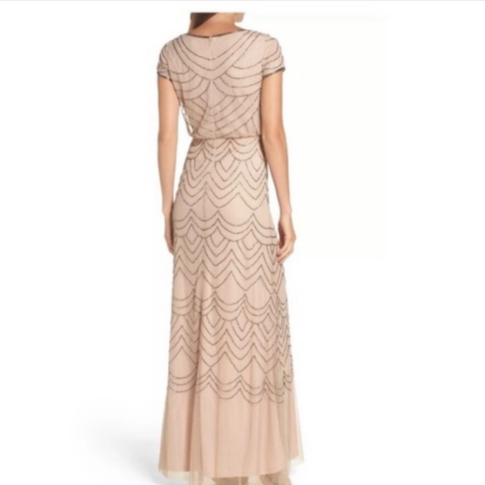 Adrianna Papell short sleeve beaded Blouson dress - Picture 6 of 8